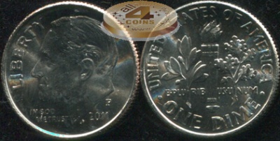США. 10 центов (Дайм). 2011.P (Unc)
