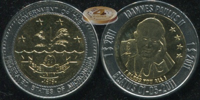 ФШ Микронезии. 1 доллар. 2011 (Unc. Биметалл)