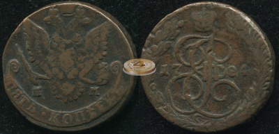 Россия. 5 копеек. 1784 (aVF) Е.М.