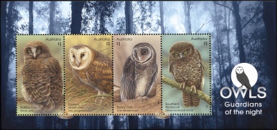 Австралия. 2016. Австралийские совы (Малый лист. MNH OG)