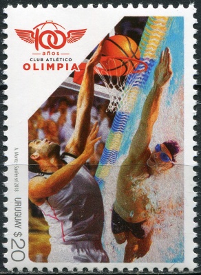 Уругвай. 2018. Столетие спортивного клуба "Олимпия" (Почтовая марка. MNH OG)