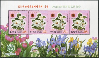 КНДР. 2011. Магнолия Зибольда (Малый лист. MNH OG)