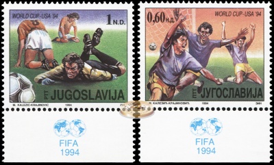Югославия. 1994. Чемпионат мира по футболу. США 1994 (Серия. MNH OG)