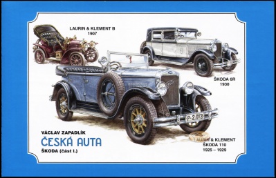 Чехия. 2013. Чешские автомобили - Шкода I. Буклет (Малый лист. CTO Гашеная)