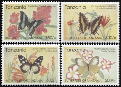 Танзания. 2005. Бабочки Танзании (Серия. MNH OG)
