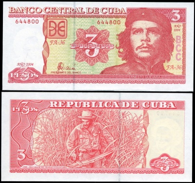 Куба. 3 песо (Unc) 2004