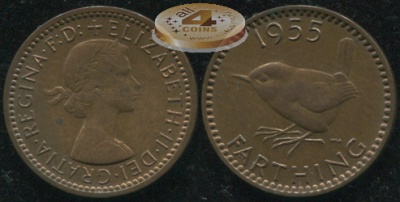 Великобритания. 1 фартинг. 1955 (aUnc)