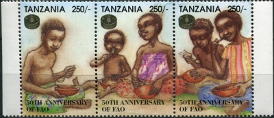 Танзания. 1995. 50 лет образования FAO (Сцепка. MNH OG)