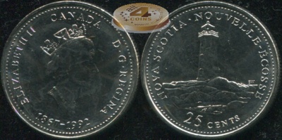 Канада. 25 центов. 1992 (Unc)