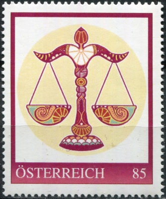 Австрия. 2022. Знаки зодиака. Весы (Почтовая марка. MNH OG)