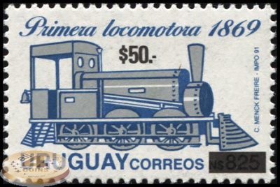 Уругвай. 2004. Первый Локомотив 1869 (Почтовая марка. MNH OG)