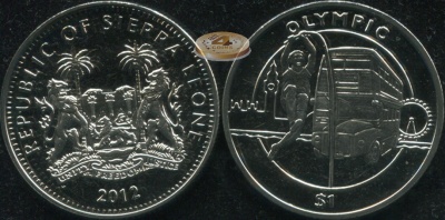 Сьерра-Леоне. Монета 1 доллар. 2012 (KM#376. Unc) Прыжки в высоту с шестом