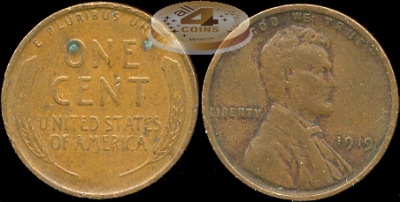 США. 1 цент. 1919 (XF)