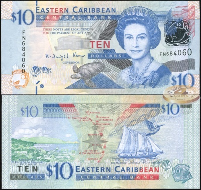 Восточные Карибы. 10 долларов (Unc) 2012