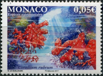 Монако. 2017. Национальный вид. Красный коралл (Почтовая марка. MNH OG)