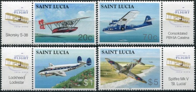 Сент-Люсия. 2003. 100-я годовщина первого полета братьев Райт (Серия. MNH OG)