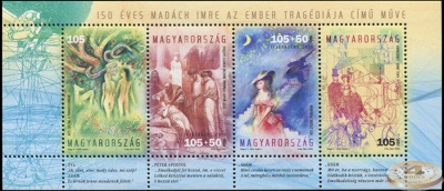 Венгрия. 2010. 150 лет "Трагедии человека" Имре Мадача (Малый лист. MNH OG)