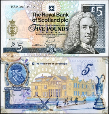 Шотландия. 5 фунтов (Unc) 2004