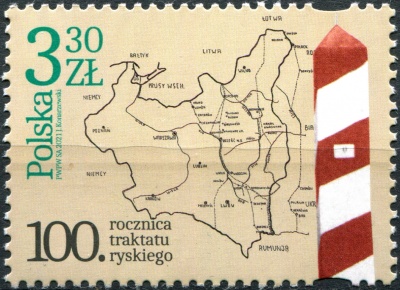 Польша. 2021. 100-летие Рижского мирного договора (Почтовая марка. MNH OG)