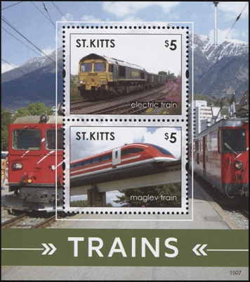 Сент-Китс. 2014. Поезда (Блок. MNH OG)