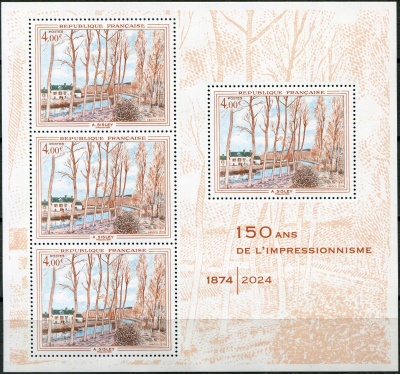 Франция. 2024. 150-летие искусства импрессионистов (Почтовый блок. MNH OG)