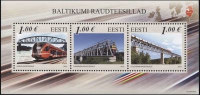 Эстония. 2012. Железнодорожные мосты (Блок. MNH OG)