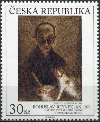 Чехия. 2013. Натюрморт с автором. Богуслав Рейнек [1892-1971] (Почтовая марка. MNH OG)