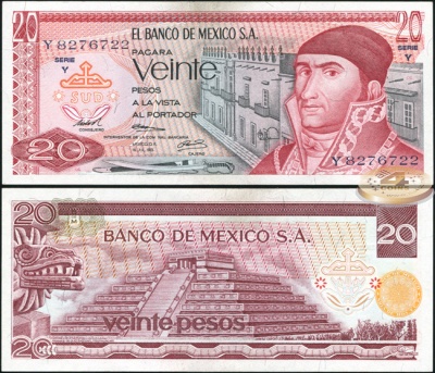 Мексика. 20 песо (Unc) 1973