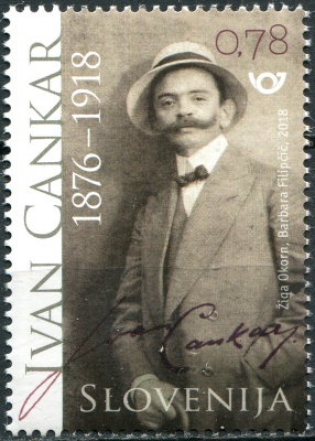 Словения. 2018. 100-летие со дня смерти Ивана Цанкара (Почтовая марка. MNH OG)