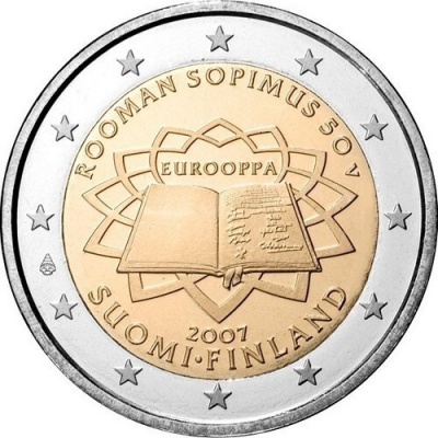 Финляндия. 2 евро. 2007 (Unc. Биметалл) 50 лет со дня подписания Римского договора