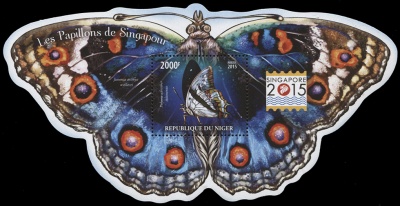 Нигер. 2015. Бабочки Сингапура. Выпуск 2 (Блок. MNH OG)