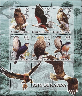Гвинея-Биссау. 2005. Хищные птицы (М.Лист. MNH OG)