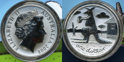 Австралия. 1 доллар. 2008 (Frosted Unc. Серебро)