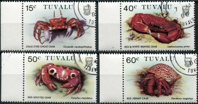 Тувалу. 1986. Крабы (Серия. CTO Гашеная)
