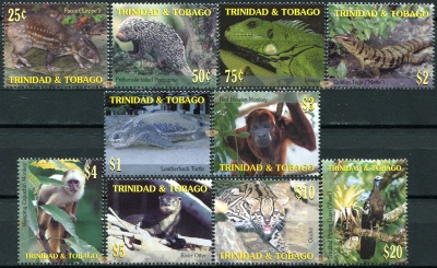 Тринидад и Тобаго. 2001. Животные под угрозой исчезновения (Серия. MNH OG)