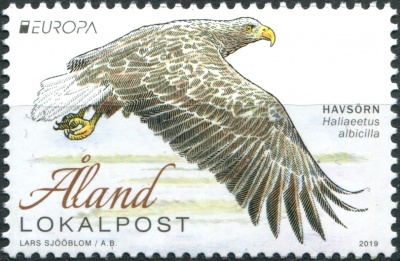 Аландские острова. 2019. Орлан-белохвост (Haliaeetus albicilla) (Почтовая марка. MNH OG)