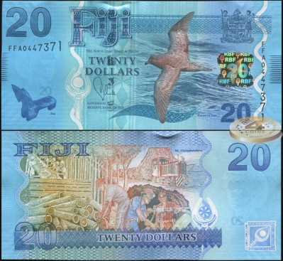 Фиджи. Банкнота 20 долларов. ND(2013). Unc. Бумага. Кат.# P.117a