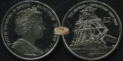 Южная Георгия и Южные Сандвичевы о-ва. 2 фунта. 2009 (Unc)