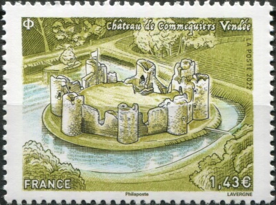 Франция. 2022. Замок в Коммекье в Вандее (Почтовая марка. MNH OG)