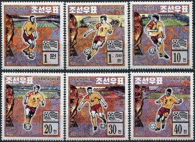 КНДР. 1994. Чемпионат мира по футболу, США (Серия Почтовых марок. MNH OG)
