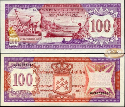 Нидерландские Антильские о-ва. 100 гульденов (Unc) 1981