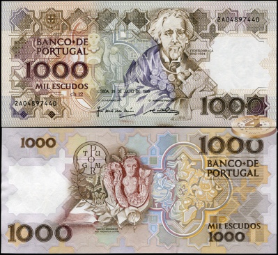 Португалия. 1000 эскудо (Unc) 1990