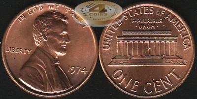 США. 1 цент. 1974 (Unc)