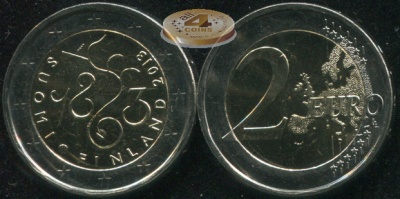 Финляндия. 2 евро. 2013 (Unc. Биметалл) 150 лет Сейму 1863 года