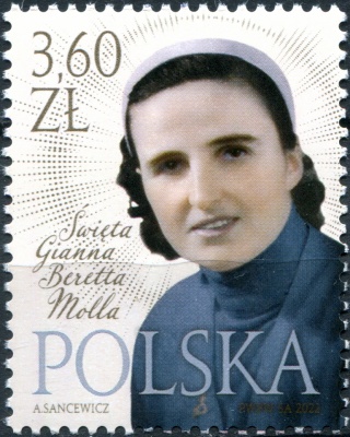 Польша. 2022. Святая Джанна Беретта Молла, 1922-1962 (Почтовая марка. MNH OG)