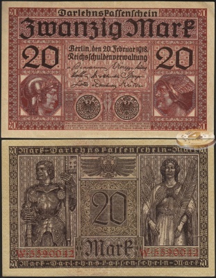 Германия (Веймарская респ.). 20 марок (FX) 1918