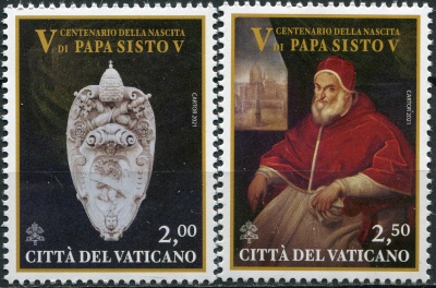 Ватикан. 2021. 500-летие со дня рождения папы Сикста V, 1521-1590 (Серия Почтовых марок. MNH OG)