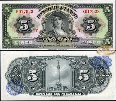 Мексика. 5 песо (Unc) 1961
