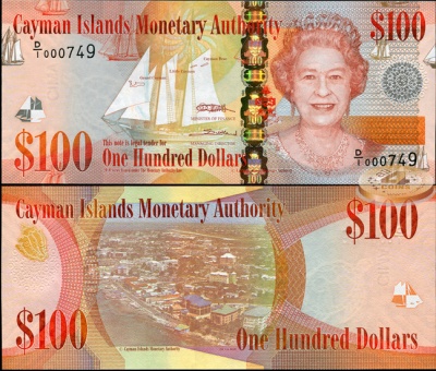 Каймановы о-ва. 100 долларов (Unc) 2010