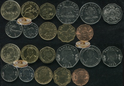 Танзания. Набор №4 (11 монет) 1976-2012